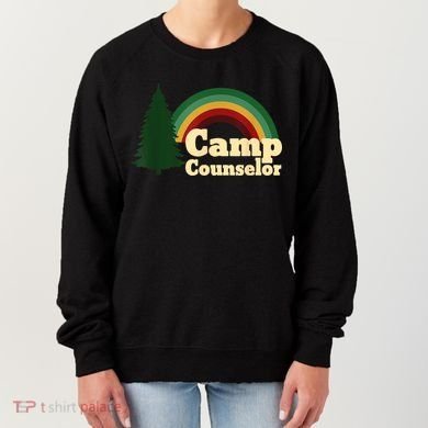 Retro Summer Staff Rainbow Camp Counselor Pine Tree Gift Women's Sweatshirt