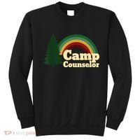 Retro Summer Staff Rainbow Camp Counselor Pine Tree Gift Sweatshirt thumb 0