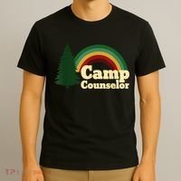 Retro Summer Staff Rainbow Camp Counselor Pine Tree Gift T-Shirt thumb 3