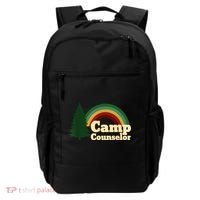 Retro Summer Staff Rainbow Camp Counselor Pine Tree Gift Backpack thumb 0