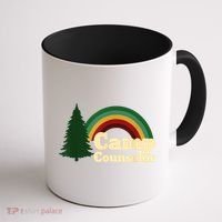 Retro Summer Staff Rainbow Camp Counselor Pine Tree Gift Coffee Mug thumb 1