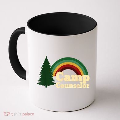 Retro Summer Staff Rainbow Camp Counselor Pine Tree Gift Coffee Mug