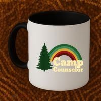 Retro Summer Staff Rainbow Camp Counselor Pine Tree Gift Coffee Mug thumb 2