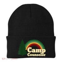 Retro Summer Staff Rainbow Camp Counselor Pine Tree Gift Beanie thumb 0