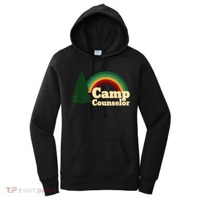 Retro Summer Staff Rainbow Camp Counselor Pine Tree Gift Women's Hoodie