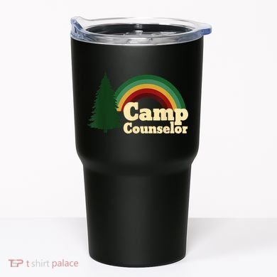 Retro Summer Staff Rainbow Camp Counselor Pine Tree Gift Tumbler