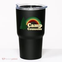 Retro Summer Staff Rainbow Camp Counselor Pine Tree Gift Tumbler thumb 0