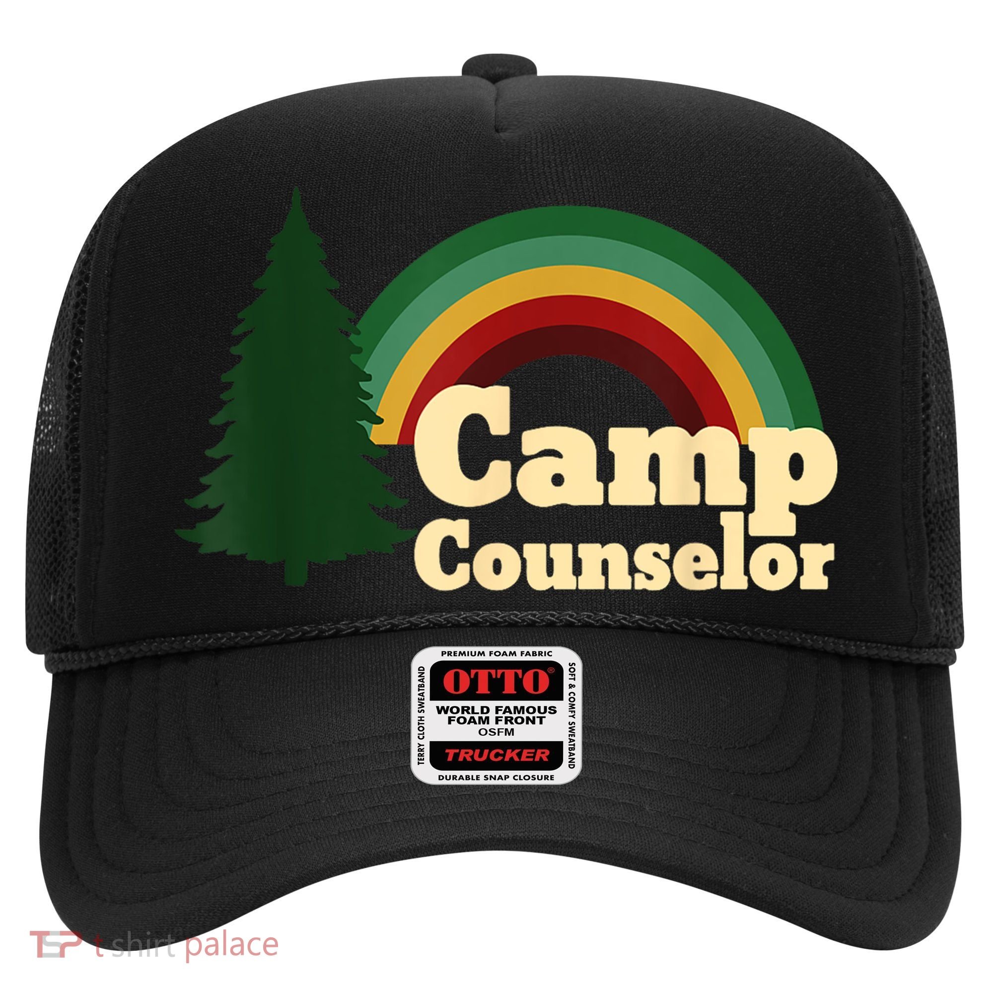 Retro Summer Staff Rainbow Camp Counselor Pine Tree Gift Hat
