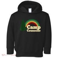 Retro Summer Staff Rainbow Camp Counselor Pine Tree Gift Toddler Hoodie thumb 0