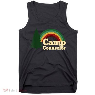 Retro Summer Staff Rainbow Camp Counselor Pine Tree Gift Tank Top