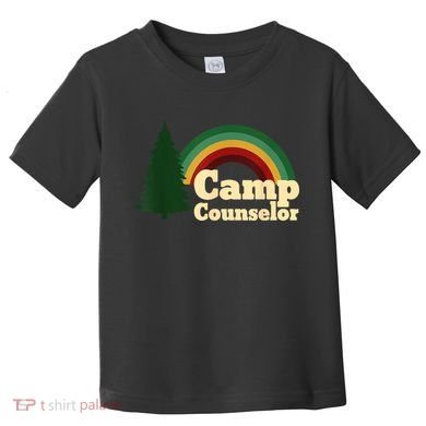 Retro Summer Staff Rainbow Camp Counselor Pine Tree Gift Toddler T-Shirt