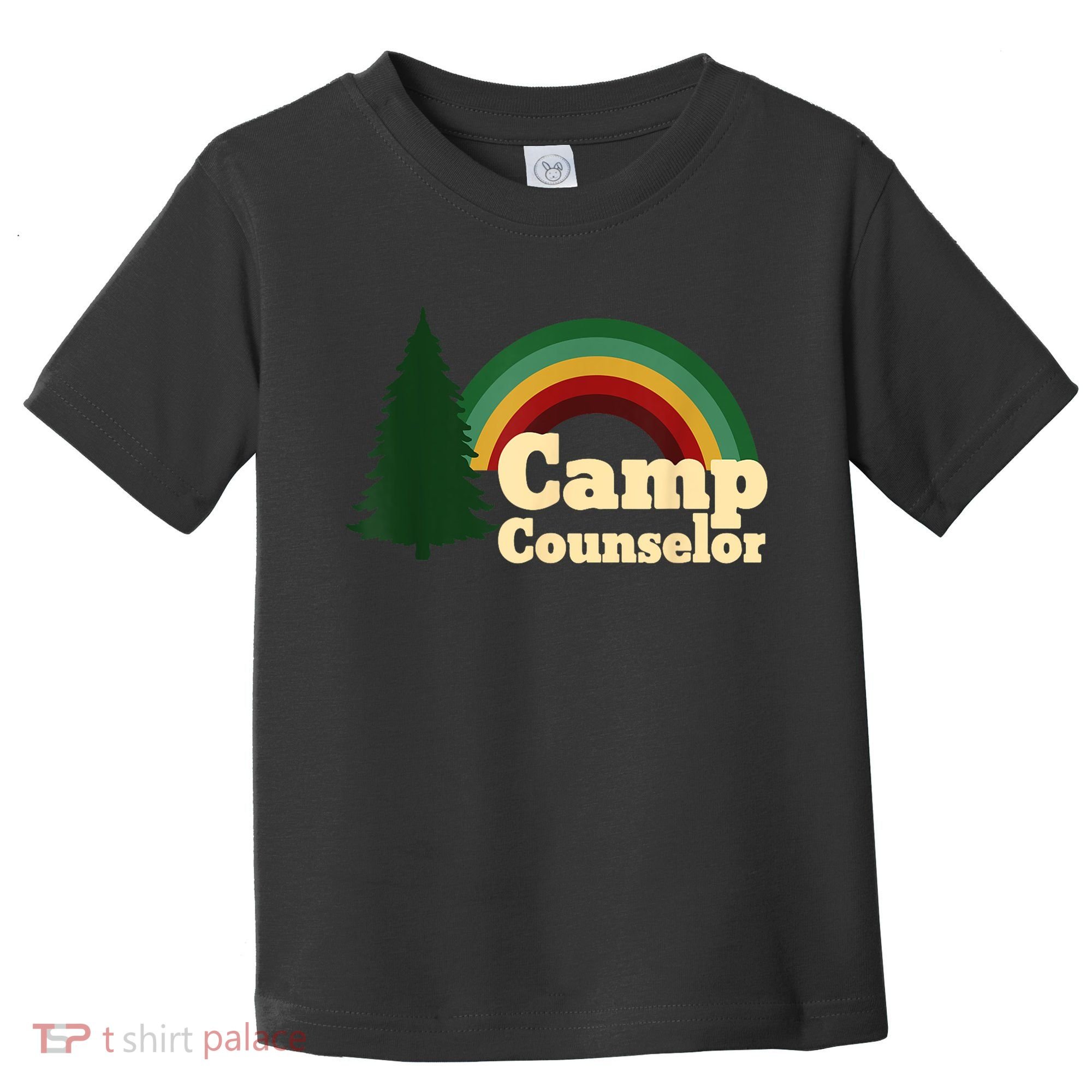 Retro Summer Staff Rainbow Camp Counselor Pine Tree Gift Toddler T-Shirt