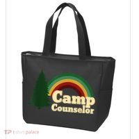 Retro Summer Staff Rainbow Camp Counselor Pine Tree Gift Tote Bag thumb 3