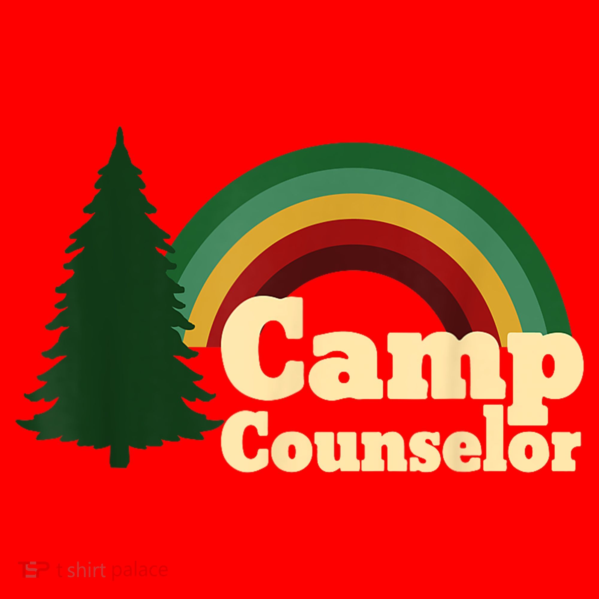 Retro Summer Staff Rainbow Camp Counselor Pine Tree Gift Santa Hat