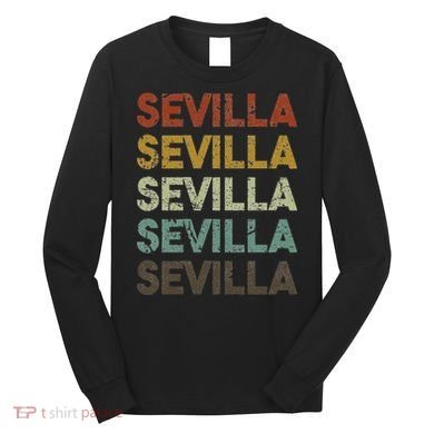 Retro Sevilla Spain 80s Style Long Sleeve Shirt