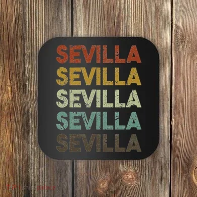 Retro Sevilla Spain 80s Style Coaster