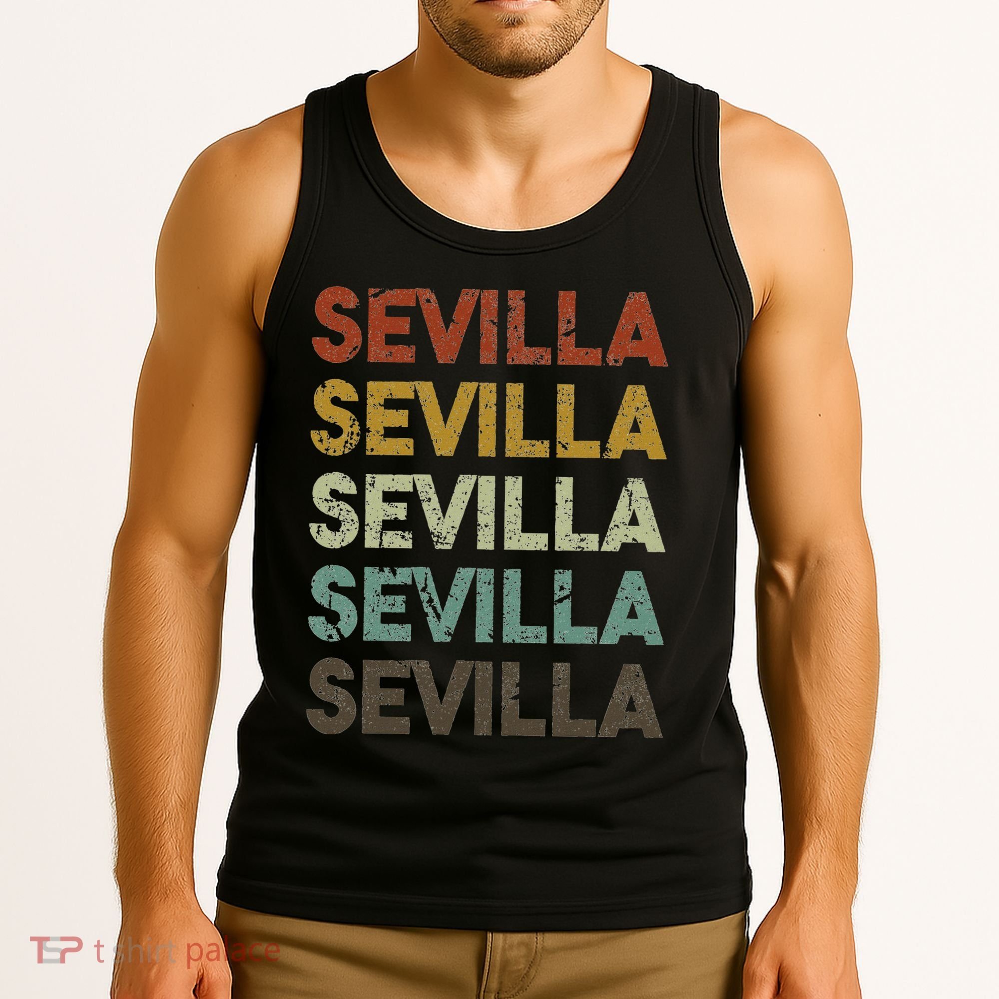 Retro Sevilla Spain 80s Style Tank Top