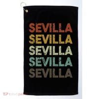 Retro Sevilla Spain 80s Style Golf Towel thumb 0