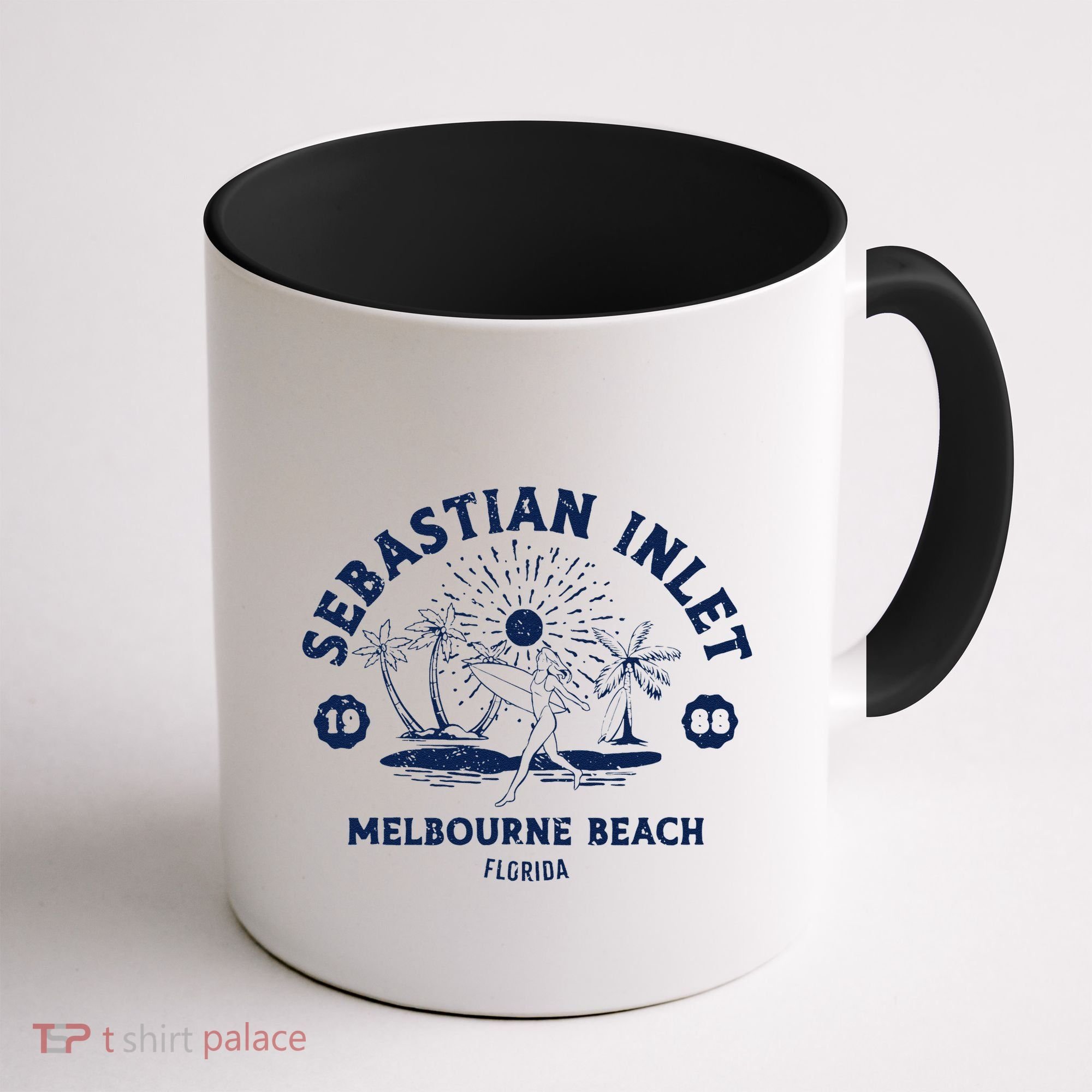 Retro Surfing Sebastian Inlet Melbourne Beach Florida Surf Coffee Mug