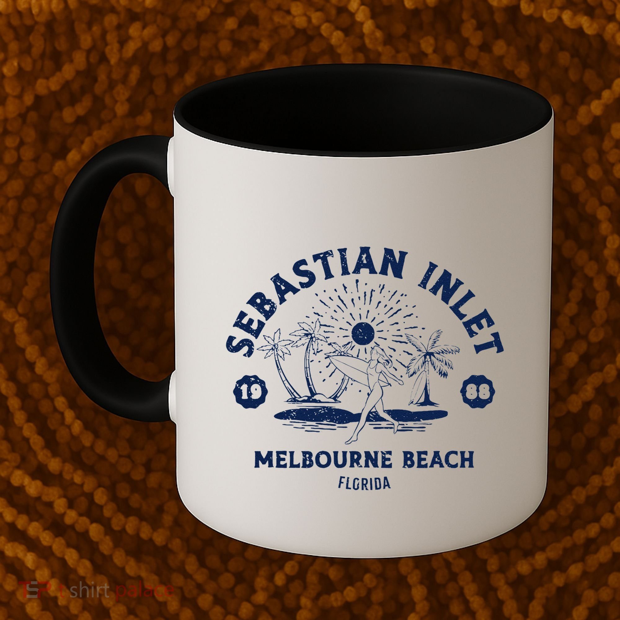 Retro Surfing Sebastian Inlet Melbourne Beach Florida Surf Coffee Mug