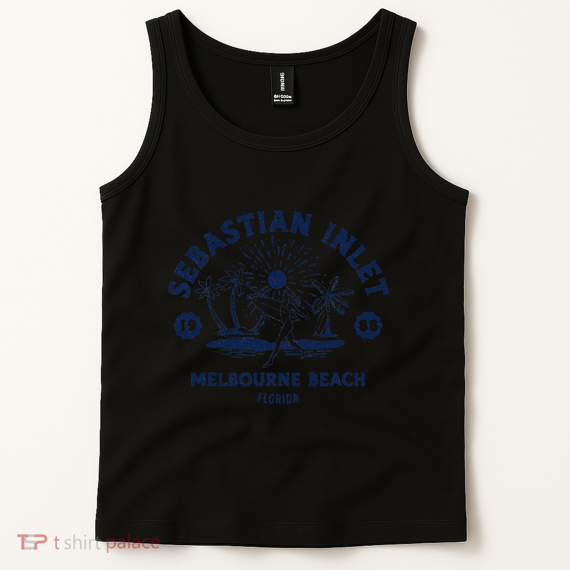 Retro Surfing Sebastian Inlet Melbourne Beach Florida Surf Tank Top