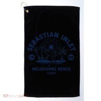 Retro Surfing Sebastian Inlet Melbourne Beach Florida Surf Golf Towel thumb 0