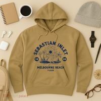 Retro Surfing Sebastian Inlet Melbourne Beach Florida Surf Hoodie thumb 3
