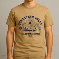 Retro Surfing Sebastian Inlet Melbourne Beach Florida Surf T-Shirt thumb 3