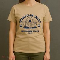 Retro Surfing Sebastian Inlet Melbourne Beach Florida Surf T-Shirt thumb 4