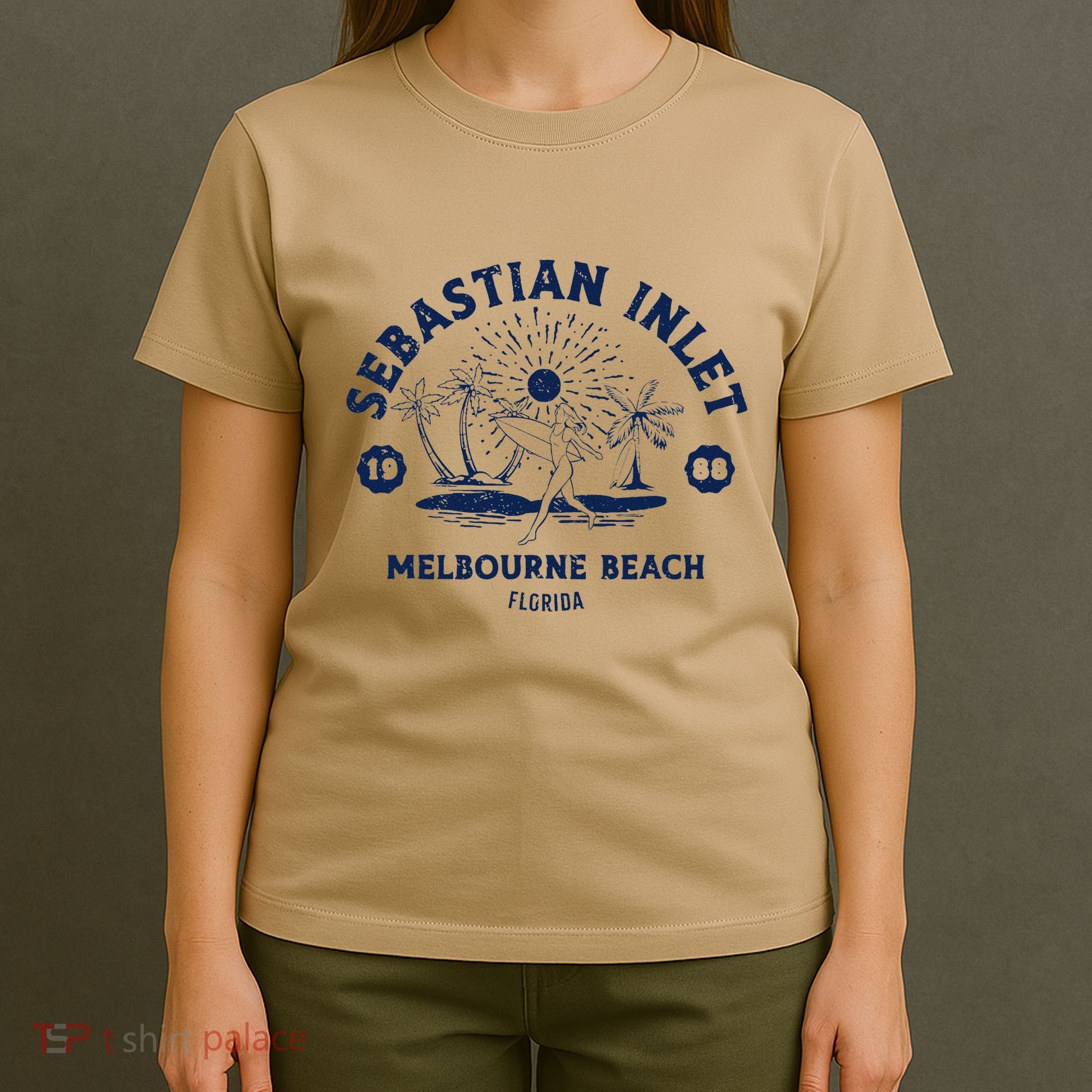Retro Surfing Sebastian Inlet Melbourne Beach Florida Surf T-Shirt