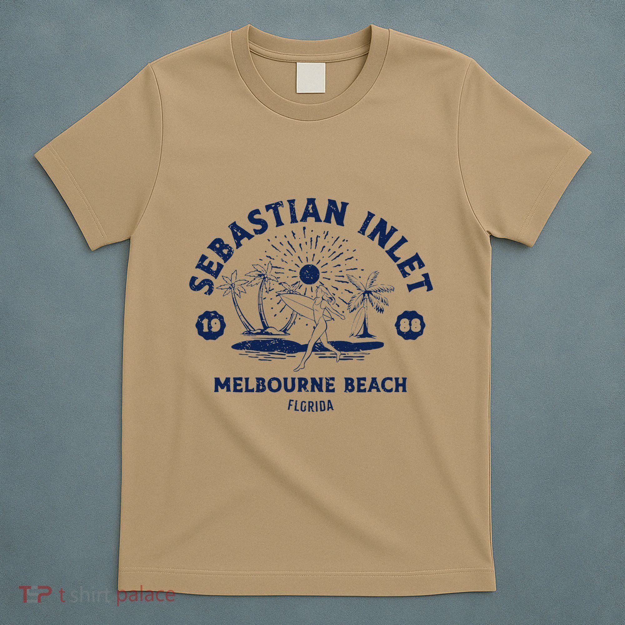 Retro Surfing Sebastian Inlet Melbourne Beach Florida Surf T-Shirt