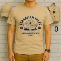 Retro Surfing Sebastian Inlet Melbourne Beach Florida Surf T-Shirt thumb 6