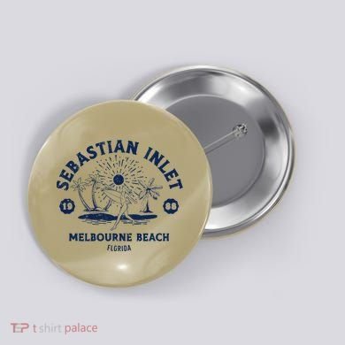 Retro Surfing Sebastian Inlet Melbourne Beach Florida Surf Button