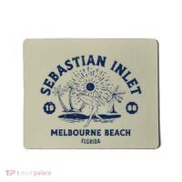 Retro Surfing Sebastian Inlet Melbourne Beach Florida Surf Mousepad thumb 0