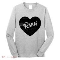 Rams School Sports Fan Team Spirit Cute Heart Long Sleeve Shirt thumb 0