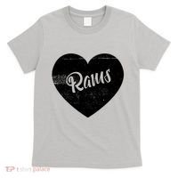 Rams School Sports Fan Team Spirit Cute Heart T-Shirt thumb 0