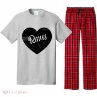Rams School Sports Fan Team Spirit Cute Heart Pajama Set thumb 0