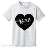 Rams School Sports Fan Team Spirit Cute Heart Kids T-Shirt thumb 0