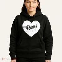Rams School Sports Fan Team Spirit Cute Heart Hoodie thumb 5