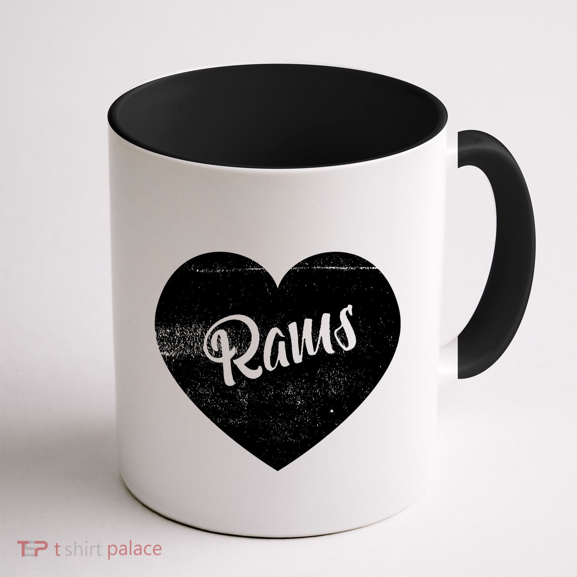 Rams School Sports Fan Team Spirit Cute Heart Coffee Mug