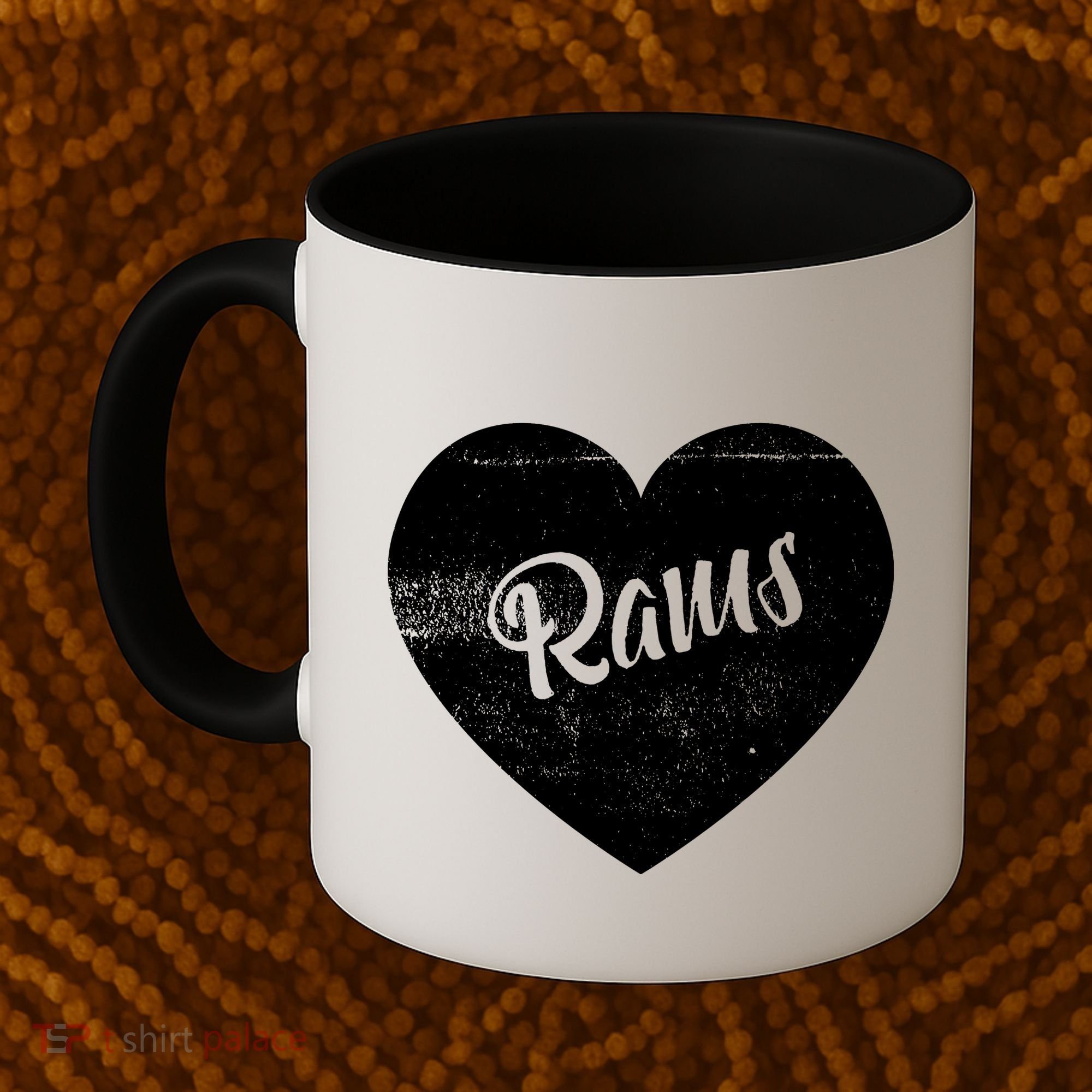 Rams School Sports Fan Team Spirit Cute Heart Coffee Mug