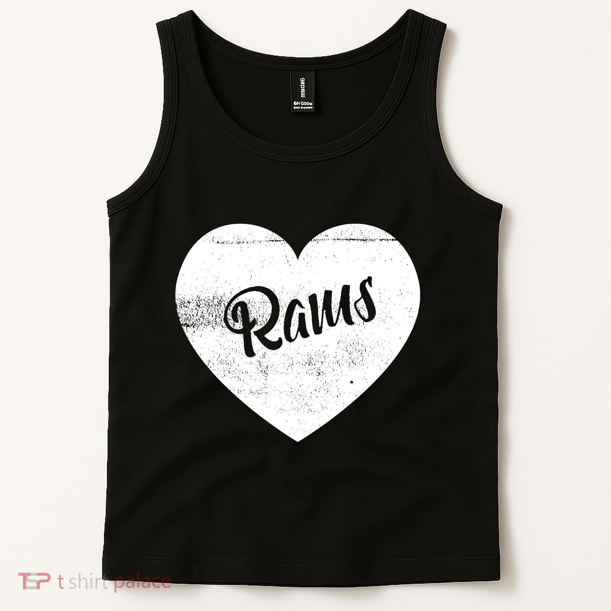 Rams School Sports Fan Team Spirit Cute Heart Tank Top
