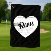 Rams School Sports Fan Team Spirit Cute Heart Golf Towel thumb 1