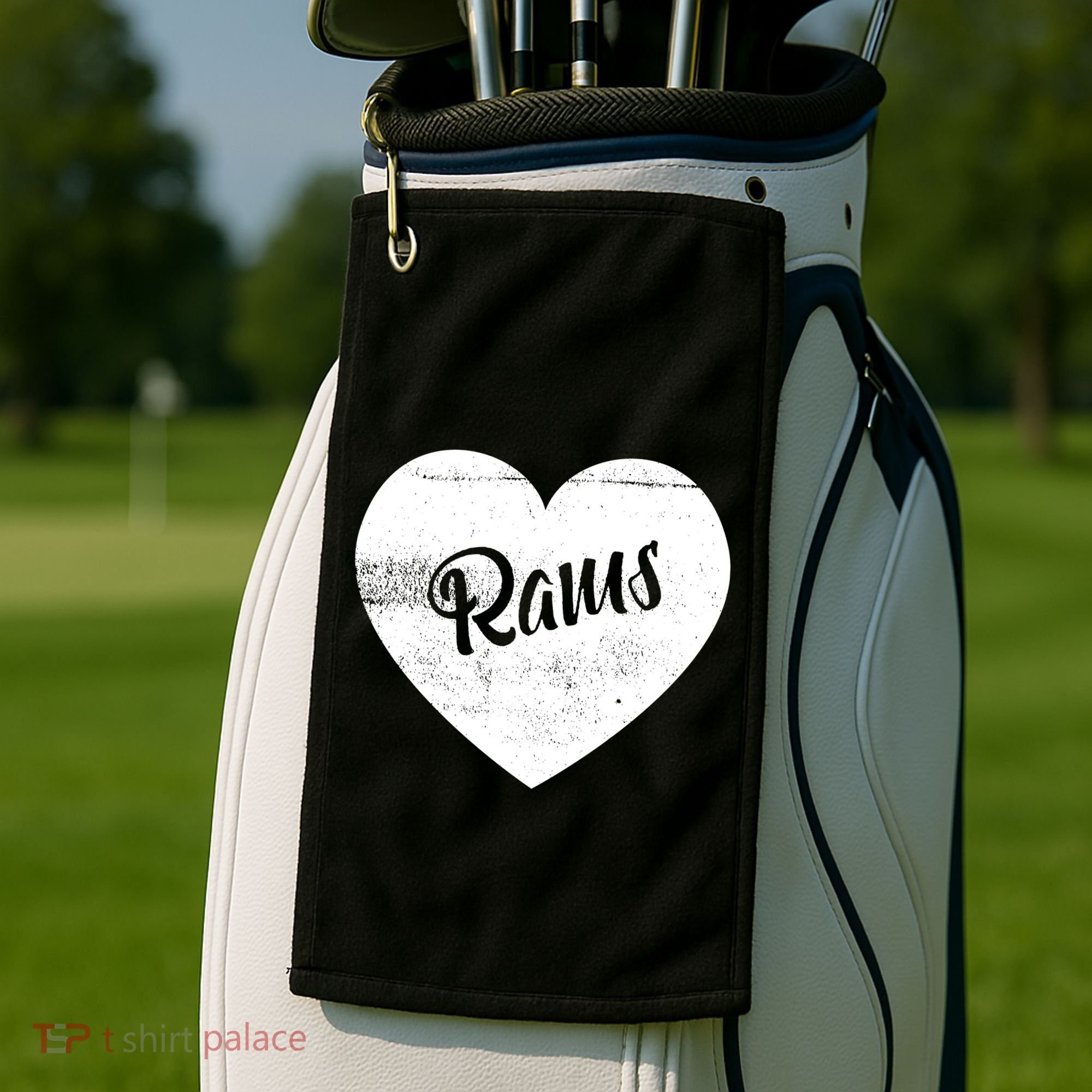 Rams School Sports Fan Team Spirit Cute Heart Golf Towel
