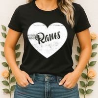 Rams School Sports Fan Team Spirit Cute Heart Women's T-Shirt thumb 2