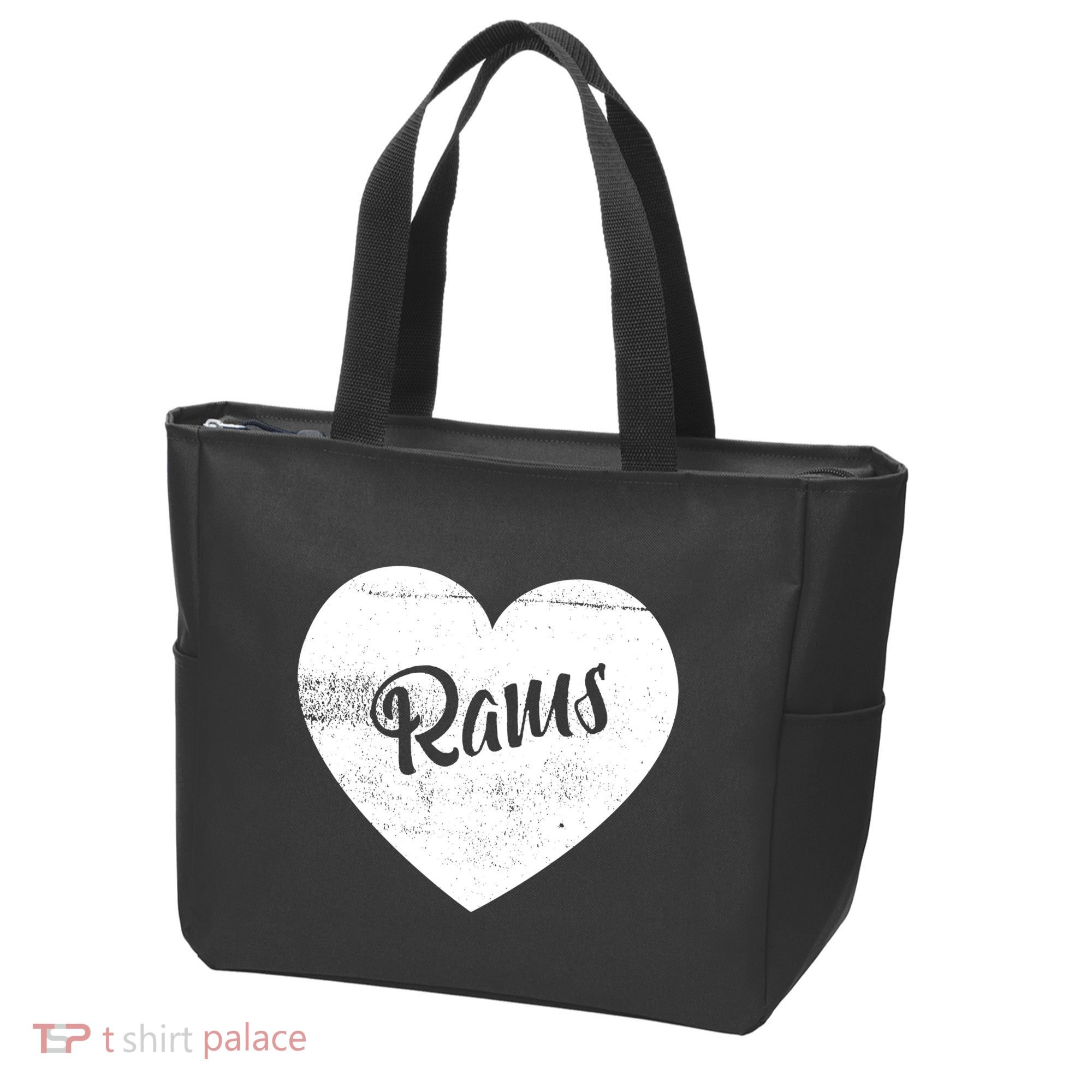 Rams School Sports Fan Team Spirit Cute Heart Tote Bag