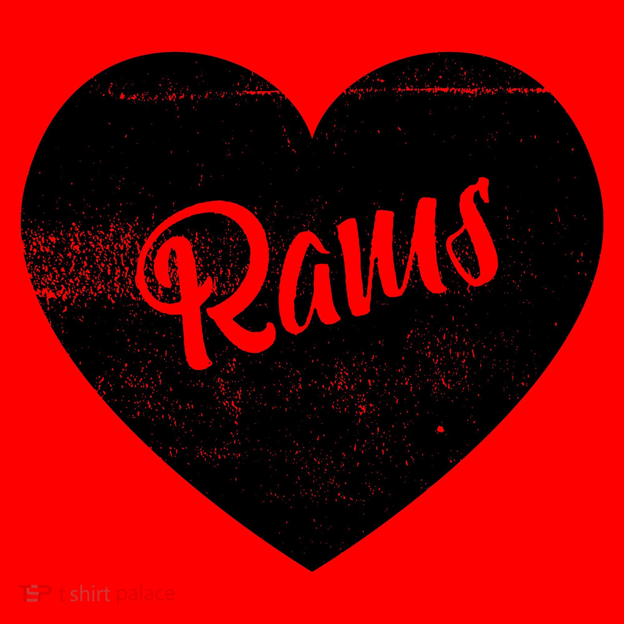 Rams School Sports Fan Team Spirit Cute Heart Santa Hat