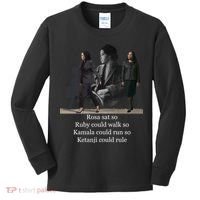 Rosa Sat So Ruby Could Walk So Kamala Could Run So Ketanji Could Rule Kids Long Sleeve Shirt thumb 0