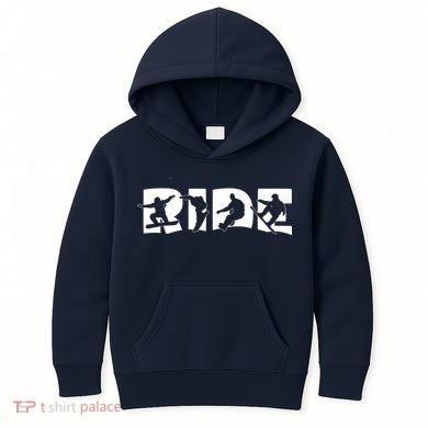 RIDE Snowboard, Silhouette Snowboarding Kids Hoodie