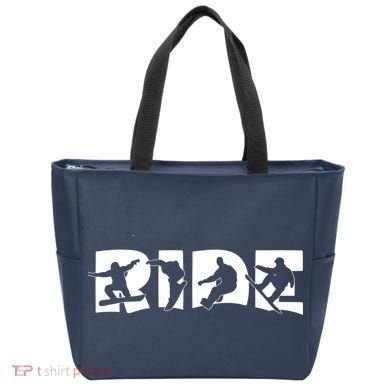 RIDE Snowboard, Silhouette Snowboarding Tote Bag